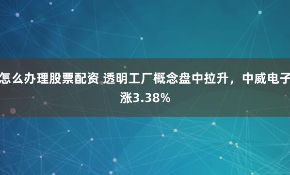 怎么办理股票配资 透明工厂概念盘中拉升，中威电子涨3.38%